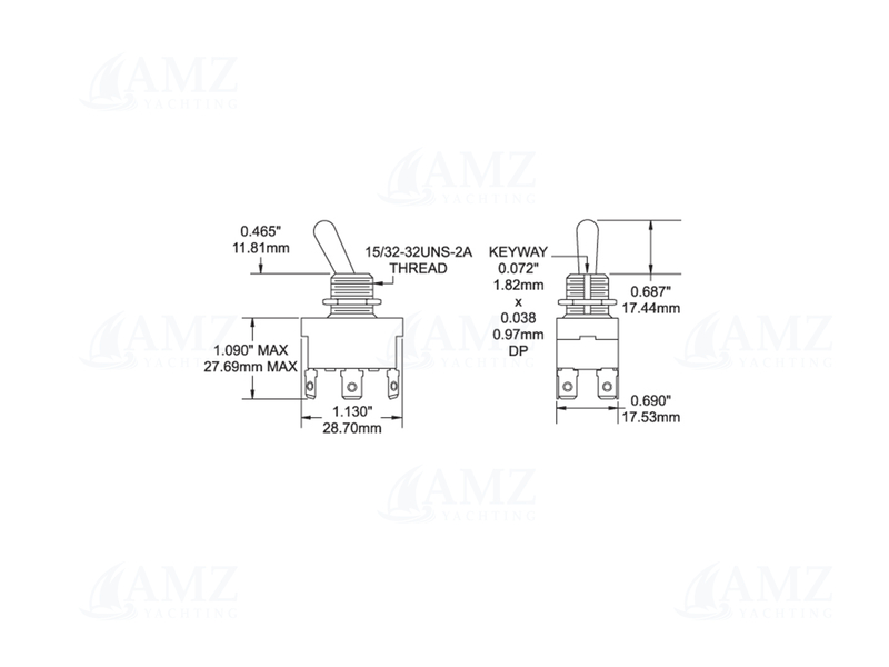 WeatherDeck Toggle Switch DPDT