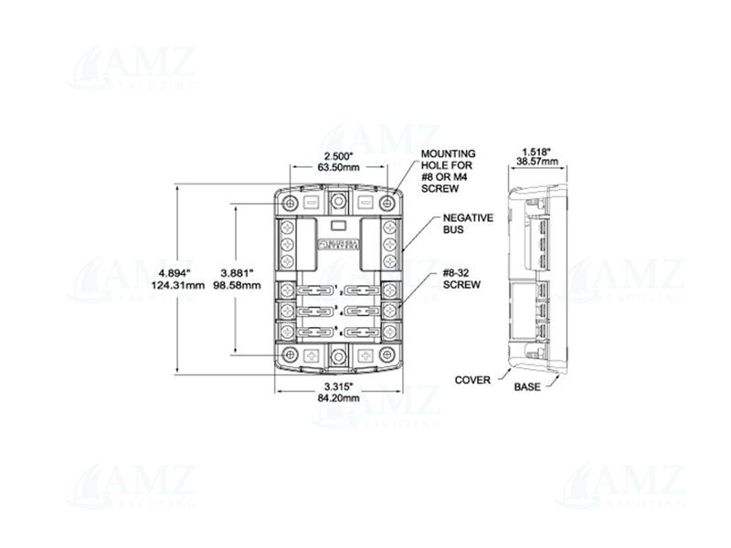 ST Blade Fuse Block with Negative Bus & Cover