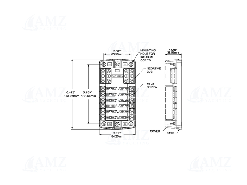 ST Blade Fuse Block with Negative Bus & Cover