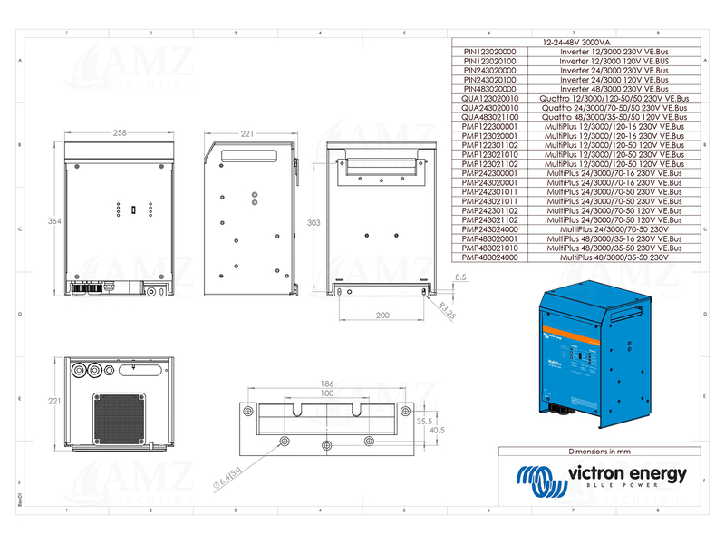 MultiPlus Inverter/Charger 12/3000/120-50