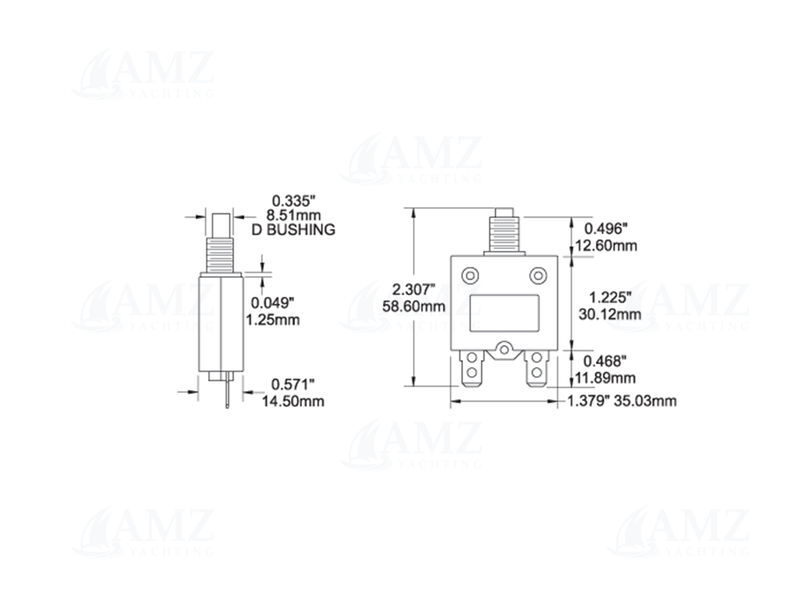 Push Button Circuit Breaker Reset Only - 15A