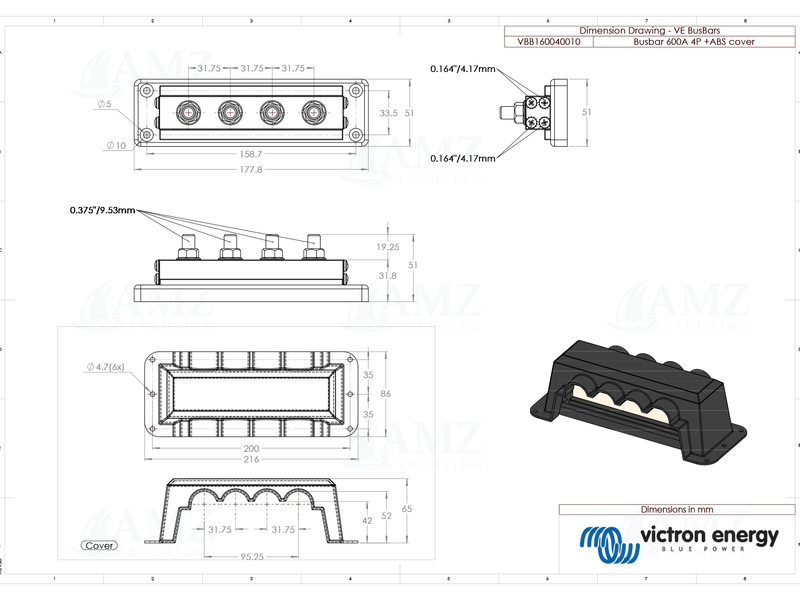 Busbar 600A with Cover